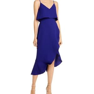 NWT Aqua asymmetrical midi dress in Cobalt Blue